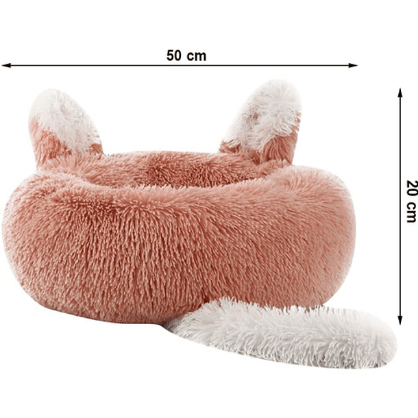 Cama Redonda Tipo Orejas Perros Y Gatos 50cm Antideslazante 9