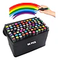 Marcadores Doble Punta Tipo Touchfive X 80 Uds Con Bolso - Miniatura 1