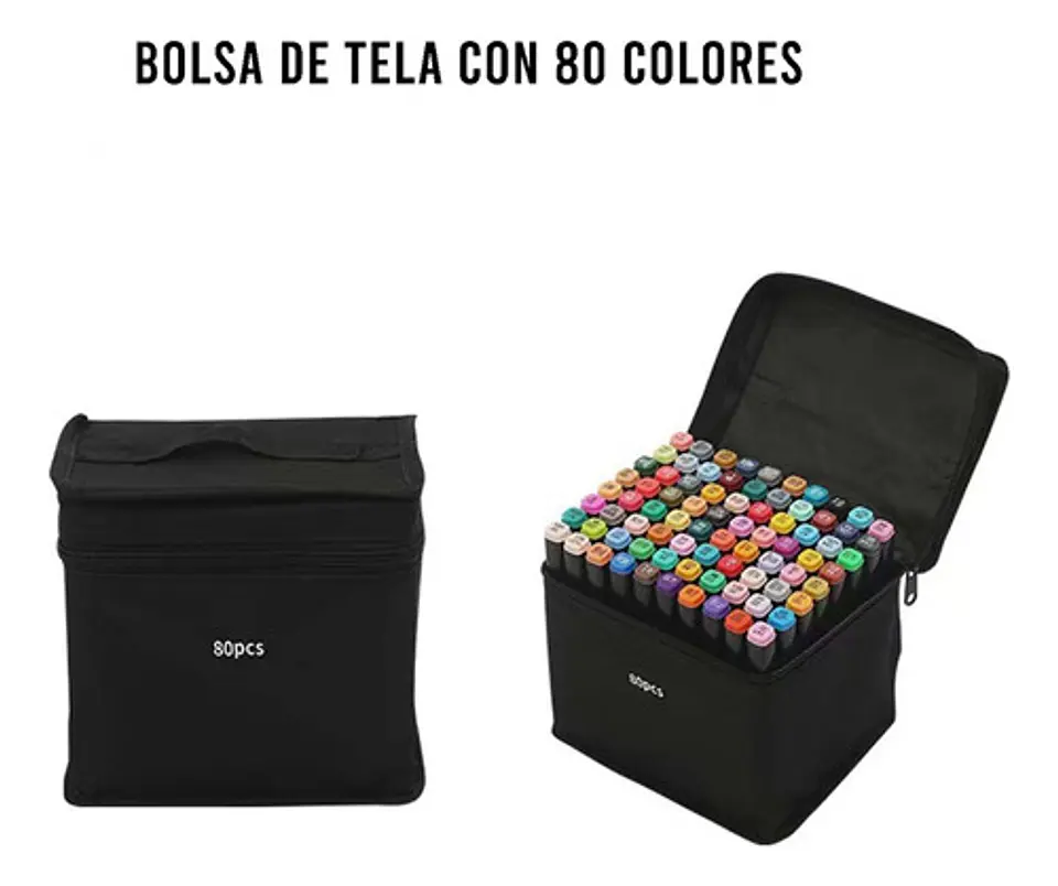 Marcadores Doble Punta Tipo Touchfive X 80 Uds Con Bolso 2