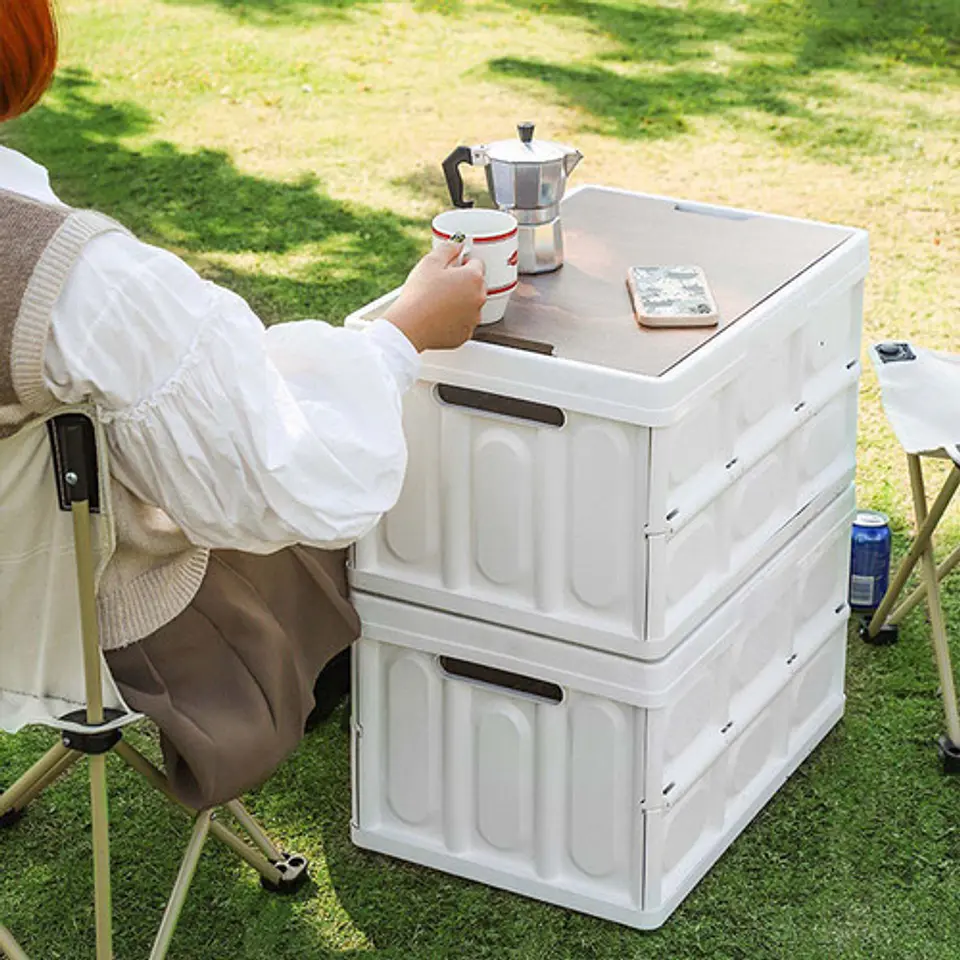 Caja De Almacenamiento Plegable Con Tapa Multifuncional 55 L 2