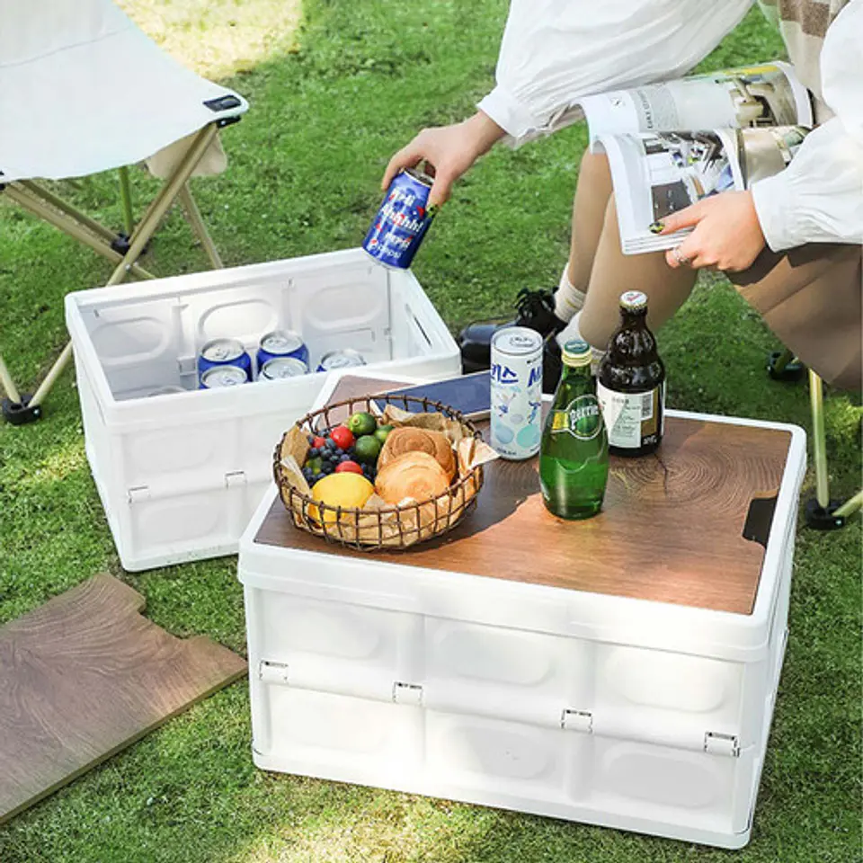 Caja De Almacenamiento Plegable Con Tapa Multifuncional 55 L 5