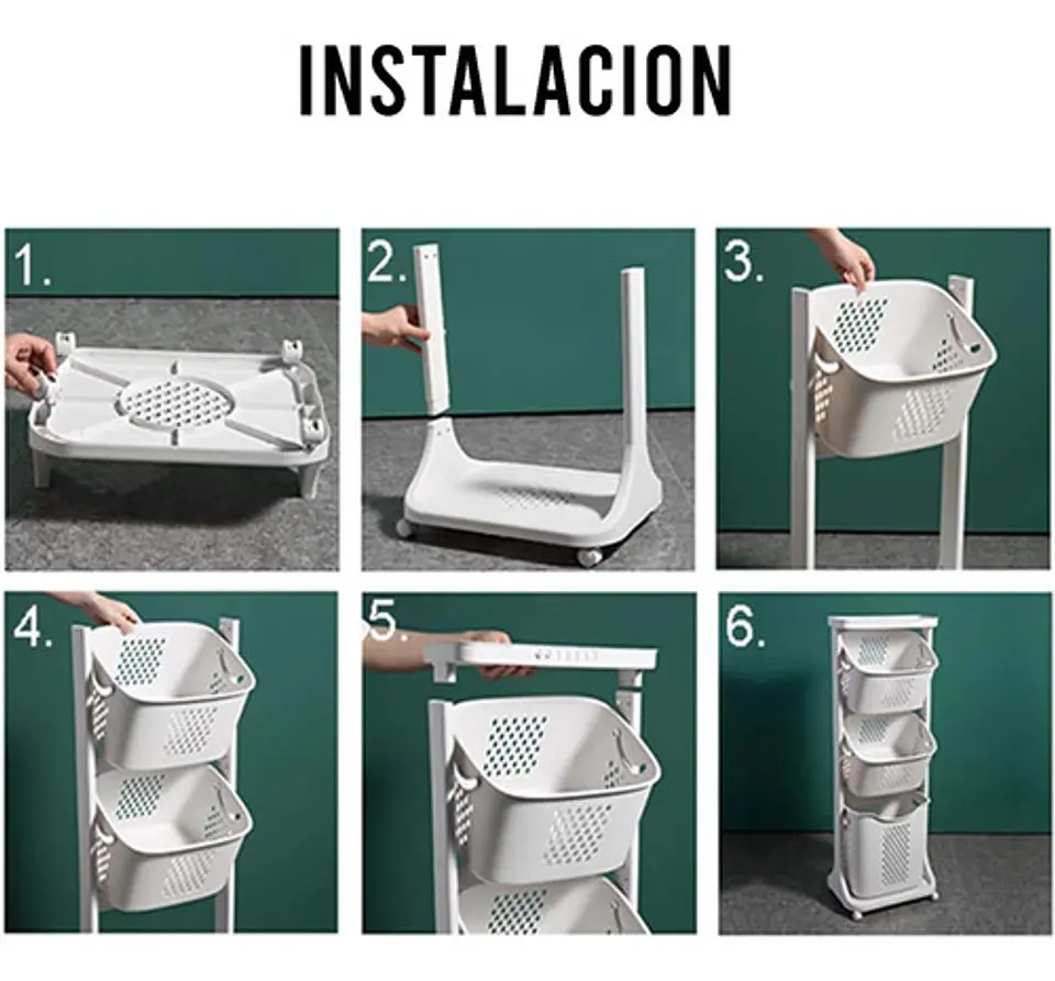 Cesta De Almacenamiento De Ropa De 3 Capas Multifuncional 4