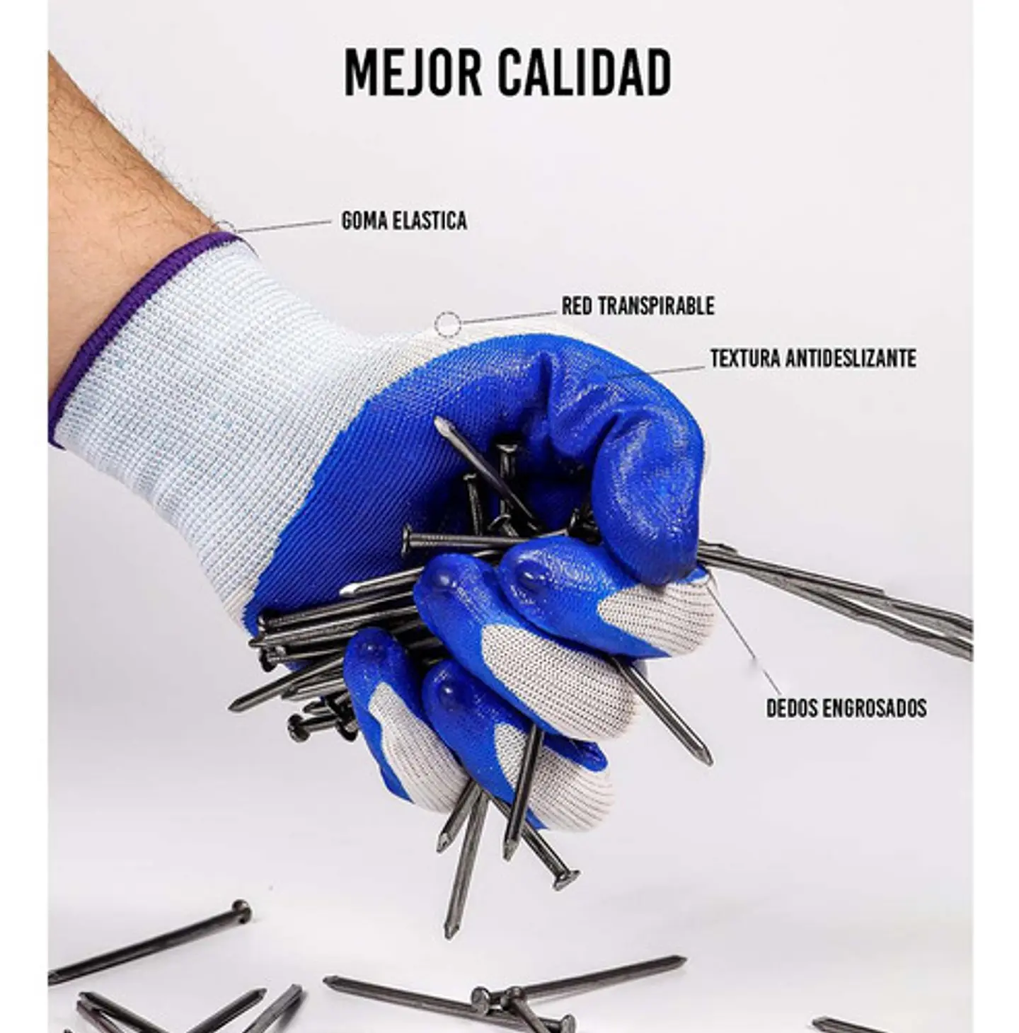 Pack 12 Pares Guantes Goma Antideslizantes Jardin Limpieza 5