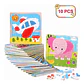 Pack De 10 Rompecabezas De Animales Y Vehiculos 15x15x1cm - Miniatura 1