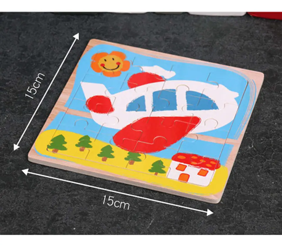 Pack De 10 Rompecabezas De Animales Y Vehiculos 15x15x1cm 2