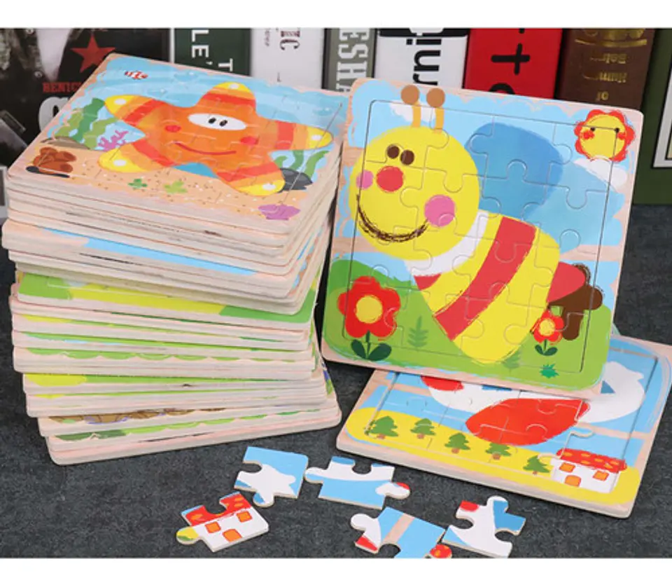 Pack De 10 Rompecabezas De Animales Y Vehiculos 15x15x1cm 4