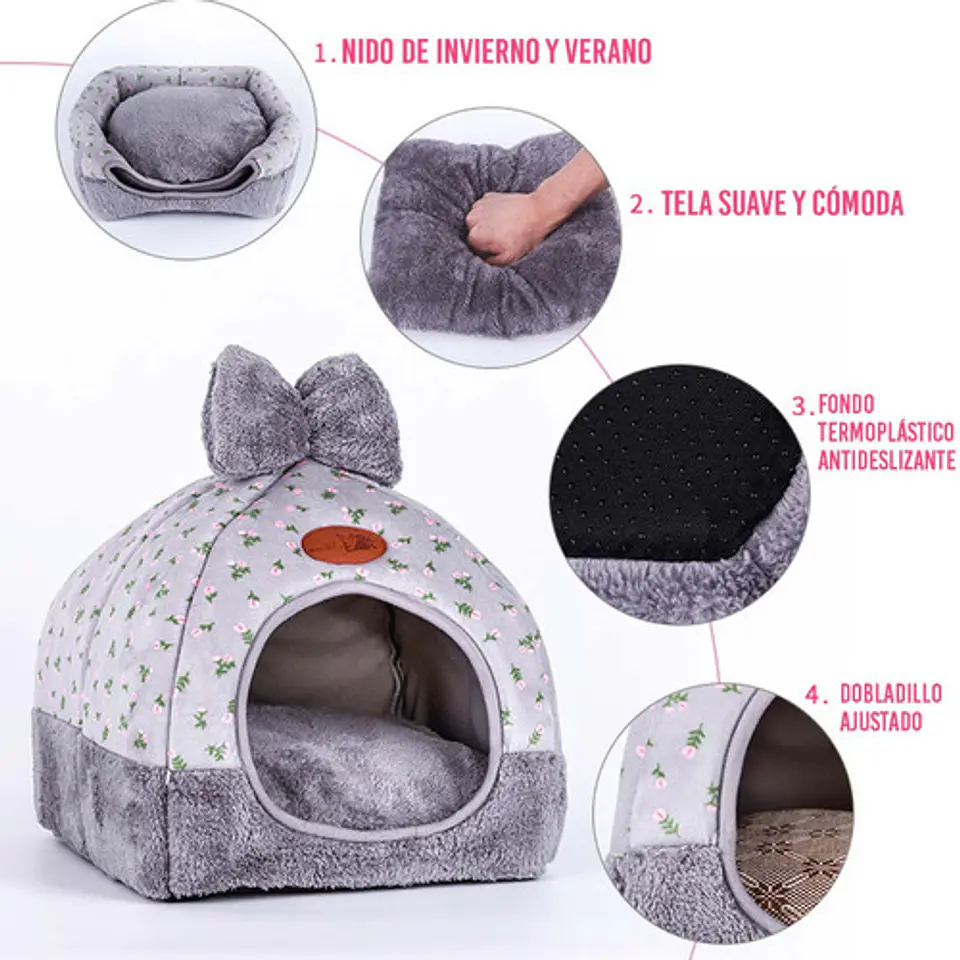 Casa Nido Perros Y Gatos Lavable Plegable Portatil Talla L 5