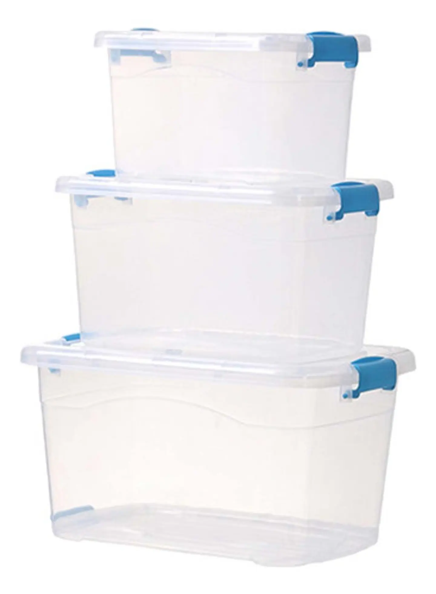 Set De 3 Cajas De Almacenamiento De Plastico Con Tapas 1
