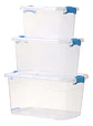 Set De 3 Cajas De Almacenamiento De Plastico Con Tapas - Miniatura 1