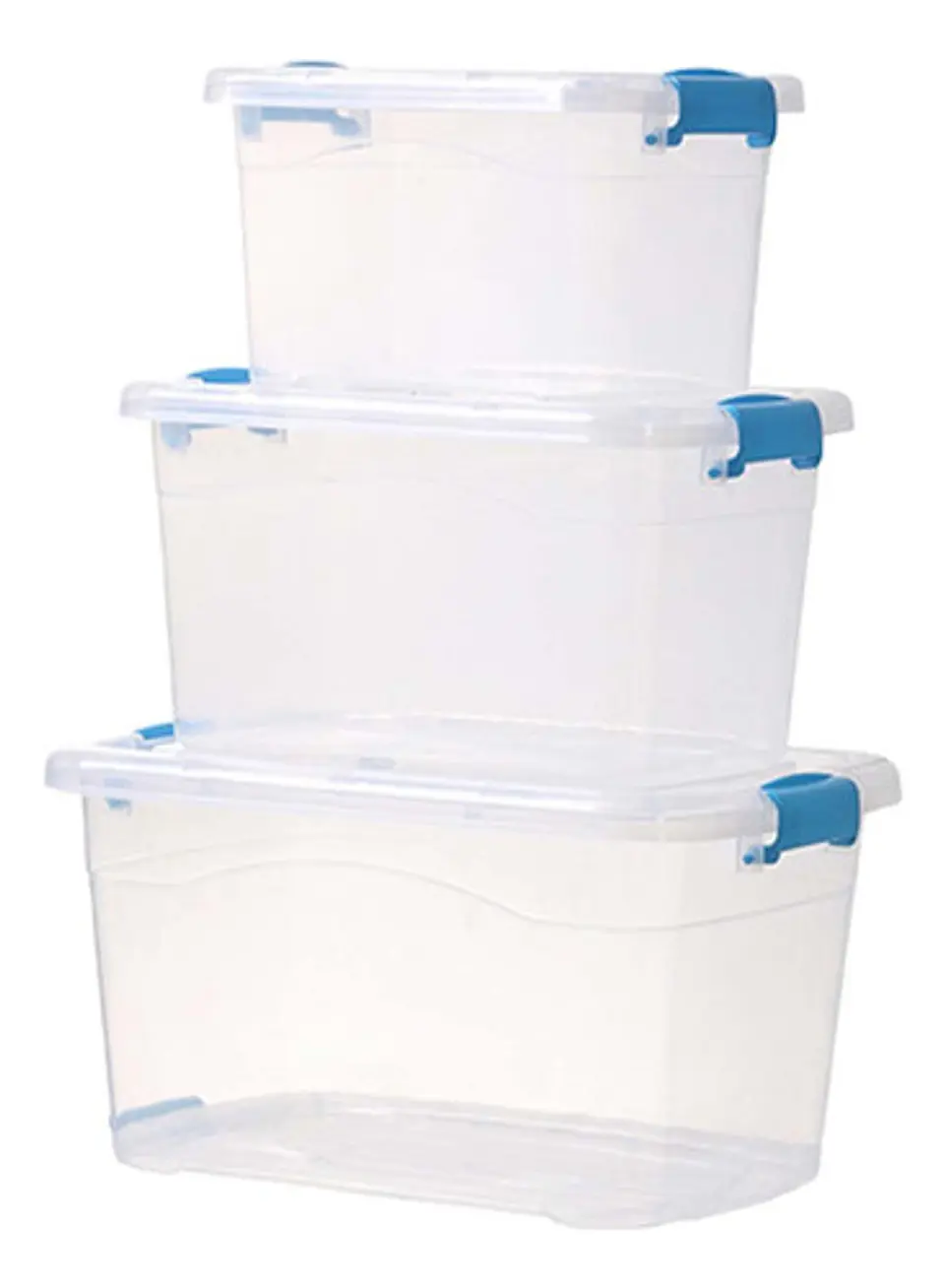 Set De 3 Cajas De Almacenamiento De Plastico Con Tapas 1