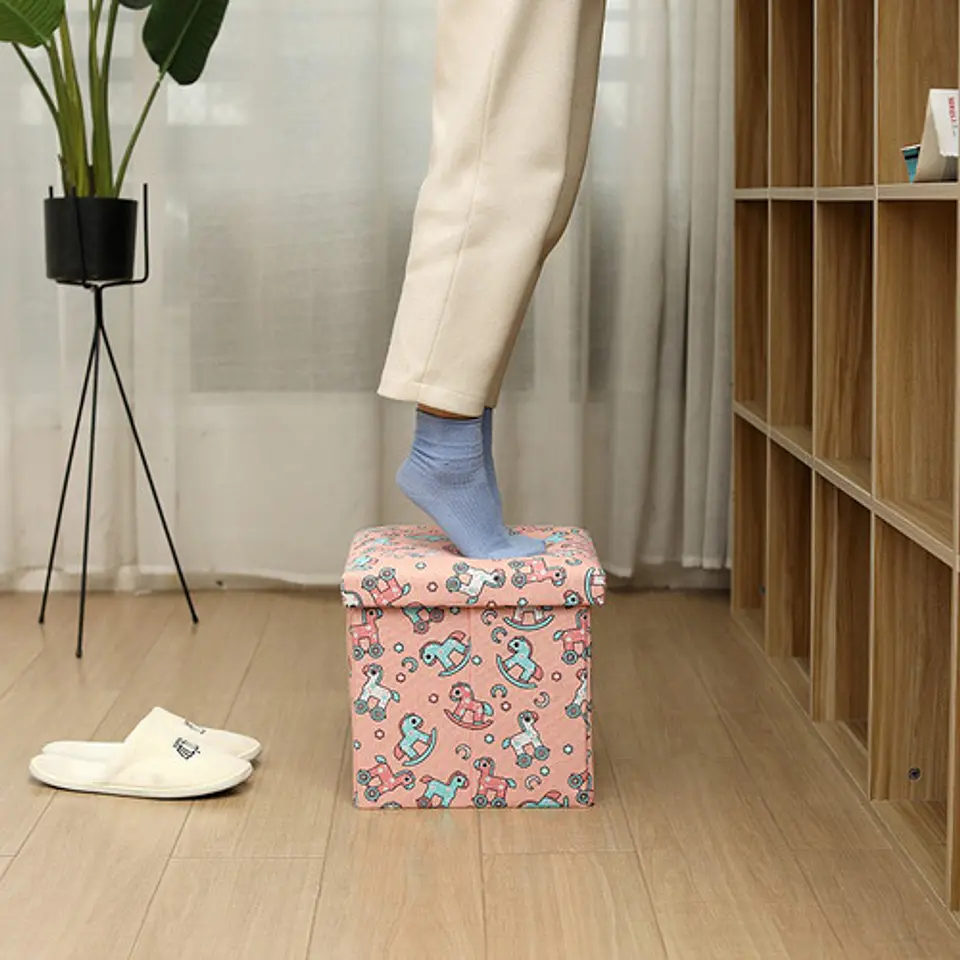 Puff Silla Baul Organizador Estampado Colores 38cm X 38cm 9