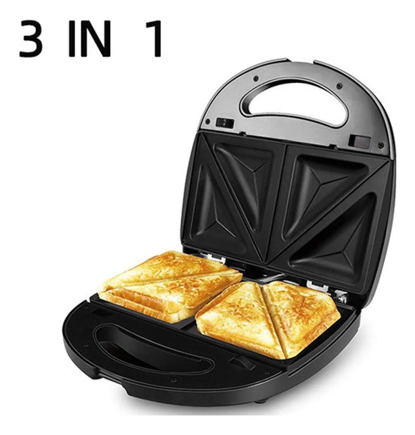 Sandwichera 3 En 1 Multiuso De Desayuno, Tostadas, Waffles 3