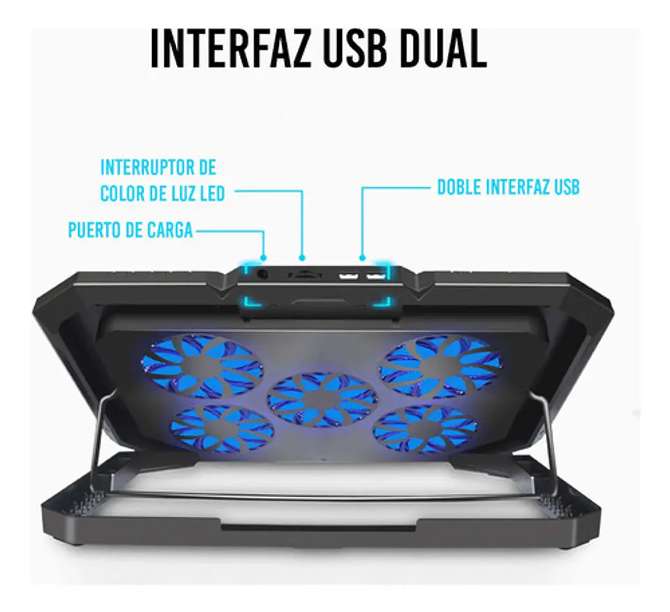 Soporte Cooler Ventilador Para Notebook Refrigerante Led 4