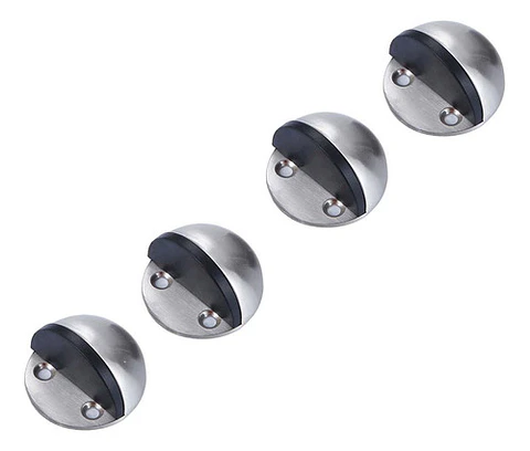 Pack 4 Tope De Puerta De Acero Inoxidable Parachoque Goma