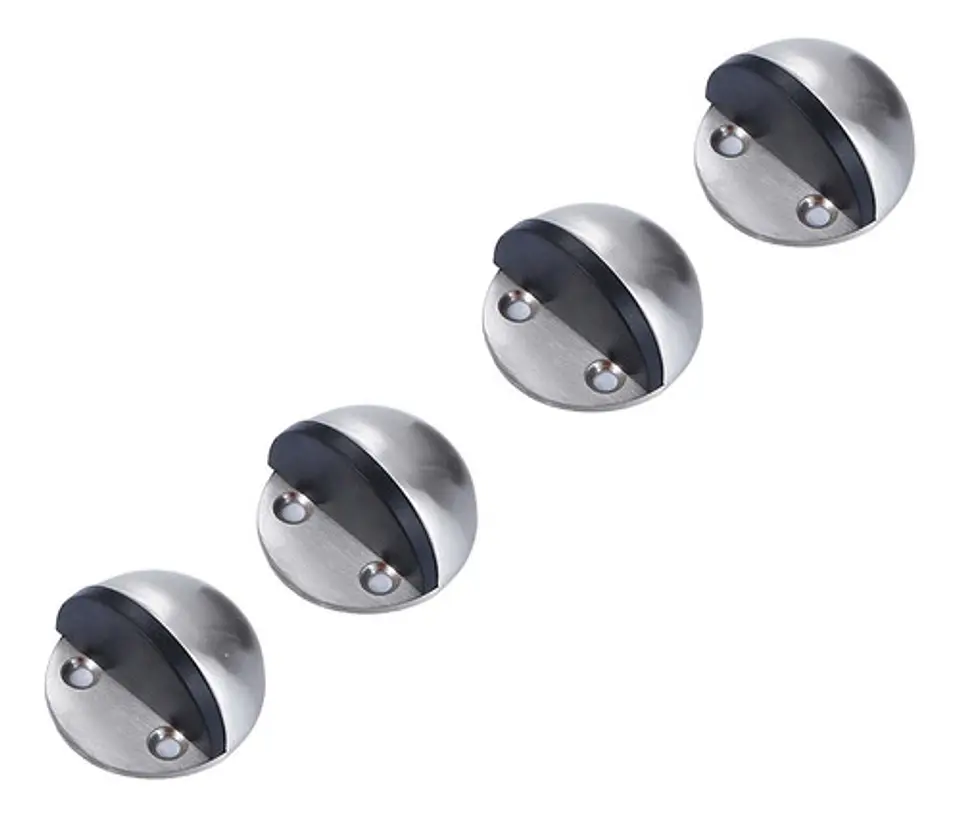 Pack 4 Tope De Puerta De Acero Inoxidable Parachoque Goma 1