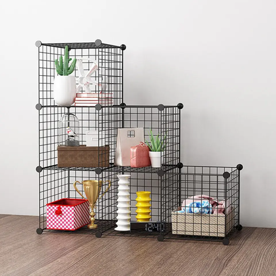 Organizador Almacenamiento De 6 Cubos De Hierro Armable 4