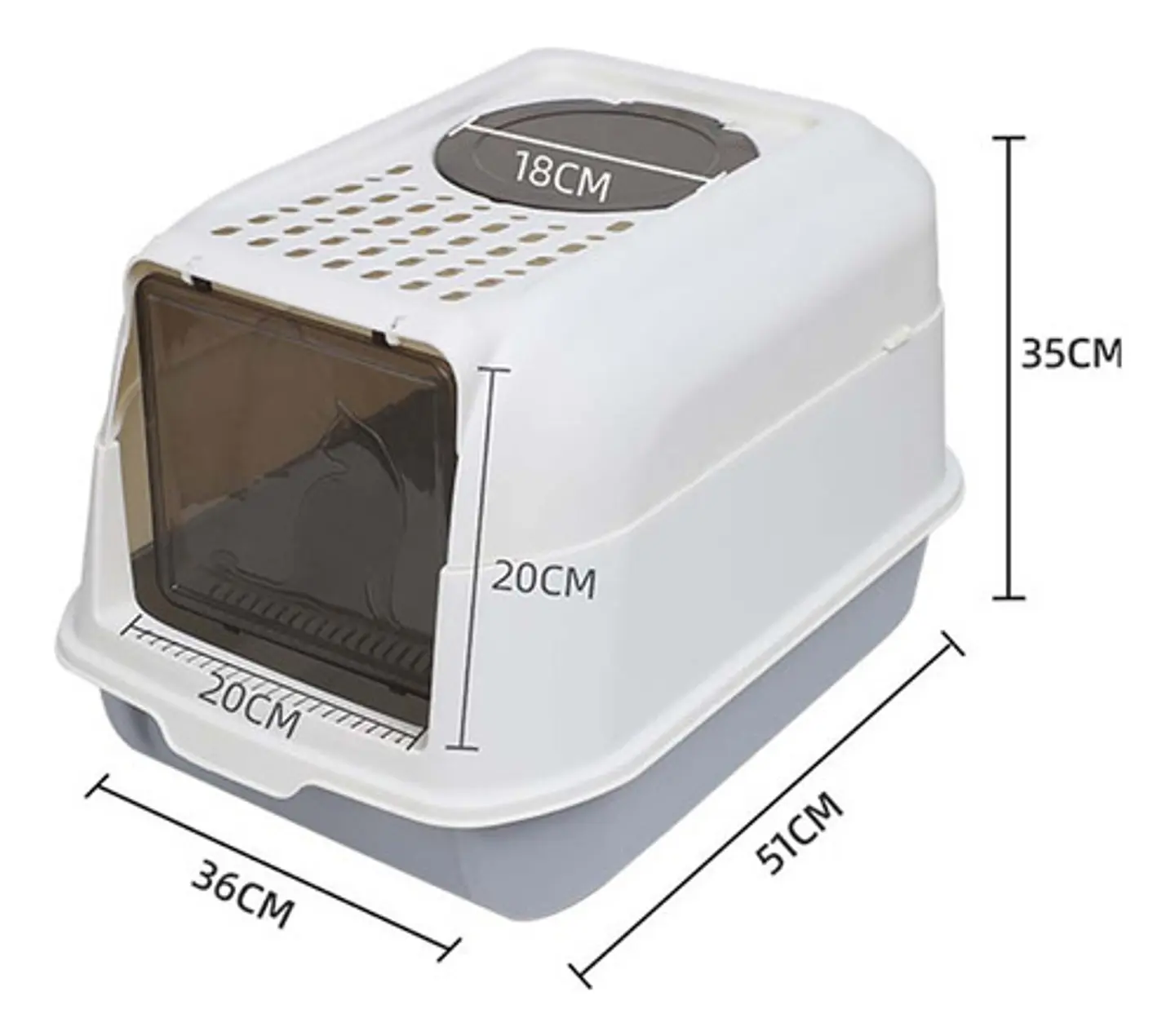 Caja Arenero Cerrado Antisalpicaduras Sanitaria Para Gato 3
