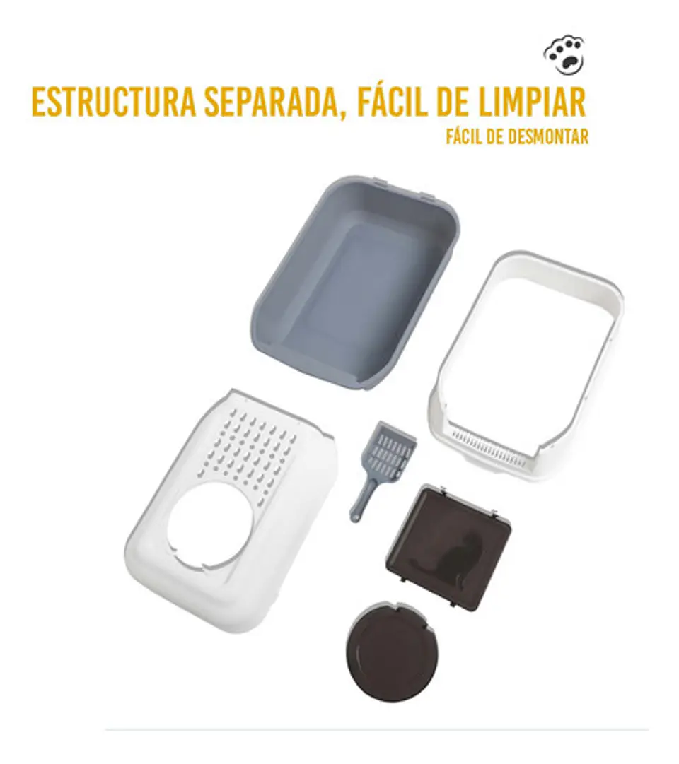Caja Arenero Cerrado Antisalpicaduras Sanitaria Para Gato 4