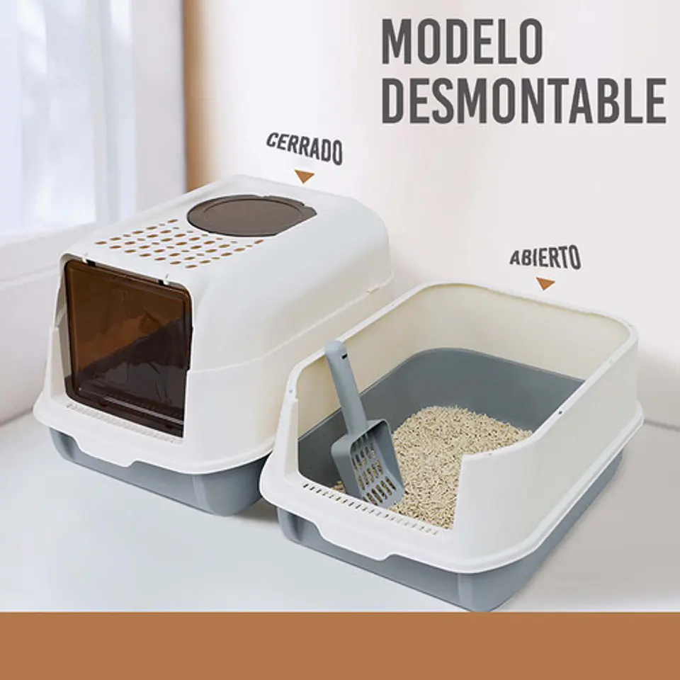 Caja Arenero Cerrado Antisalpicaduras Sanitaria Para Gato 5