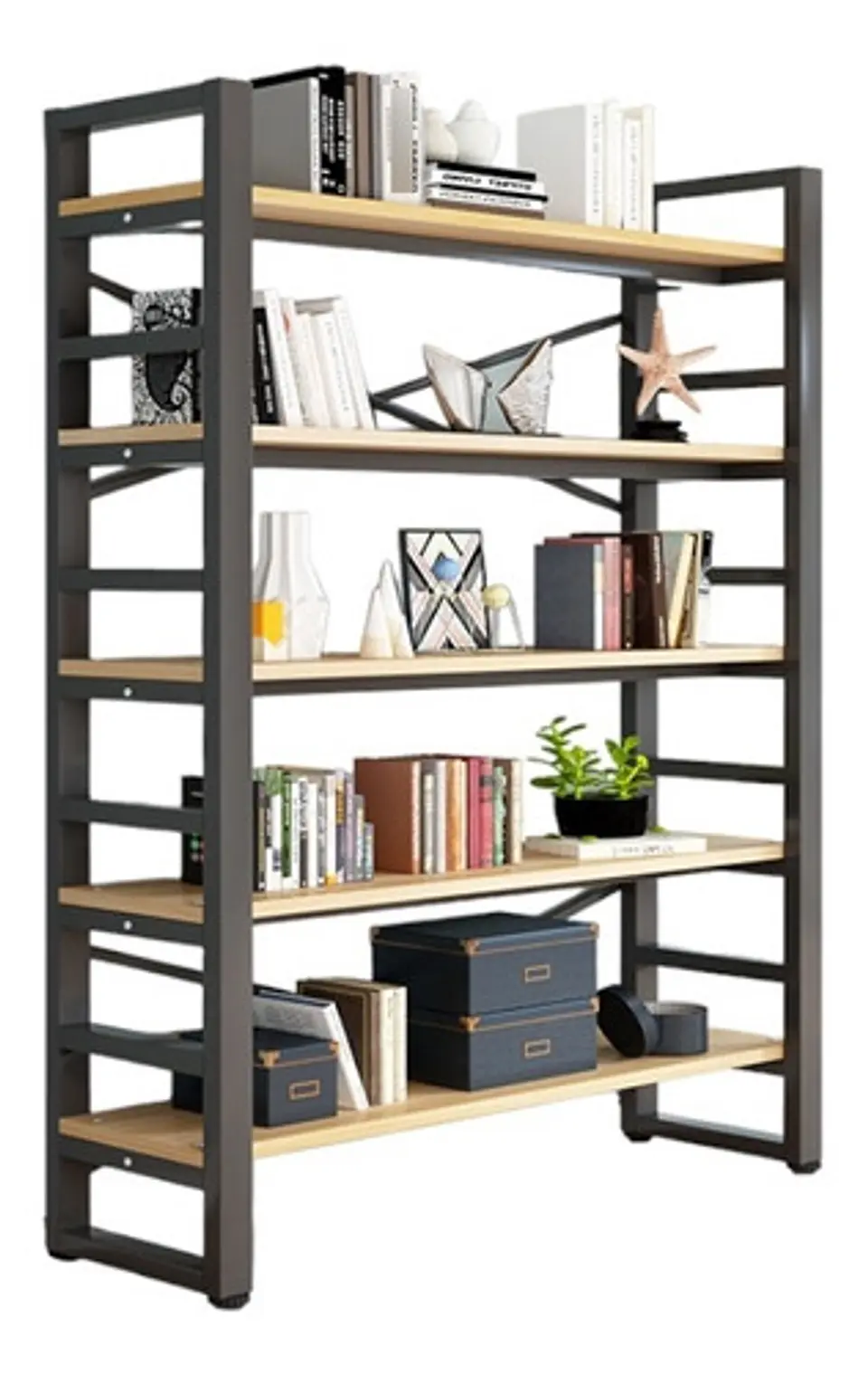 Estante Exhibidor Biblioteca 5 Niveles Con Repisa 175x33x140 1