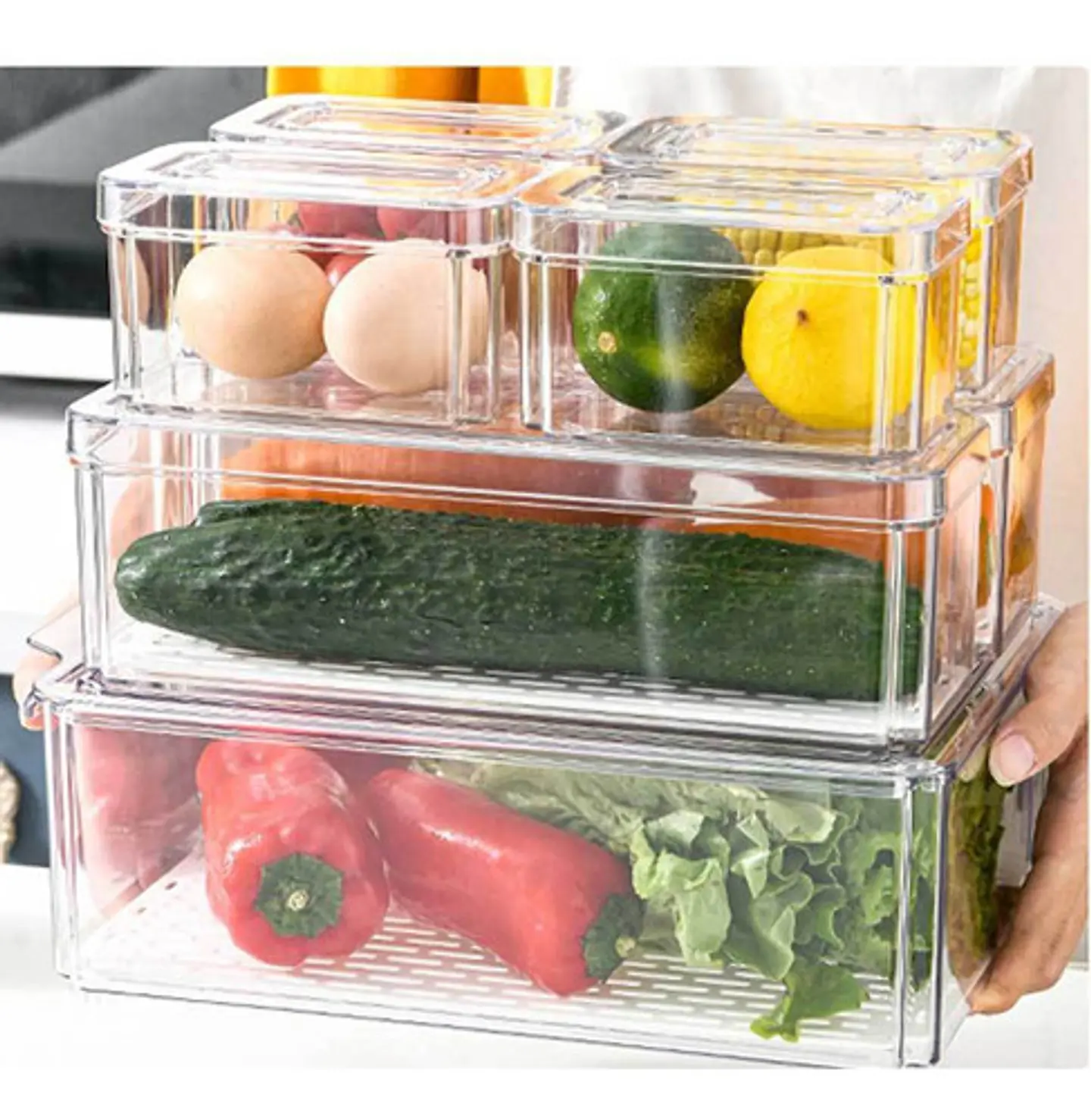 Set 7 Contenedores Refrigerador Cocina Despensa Con Tapa 3