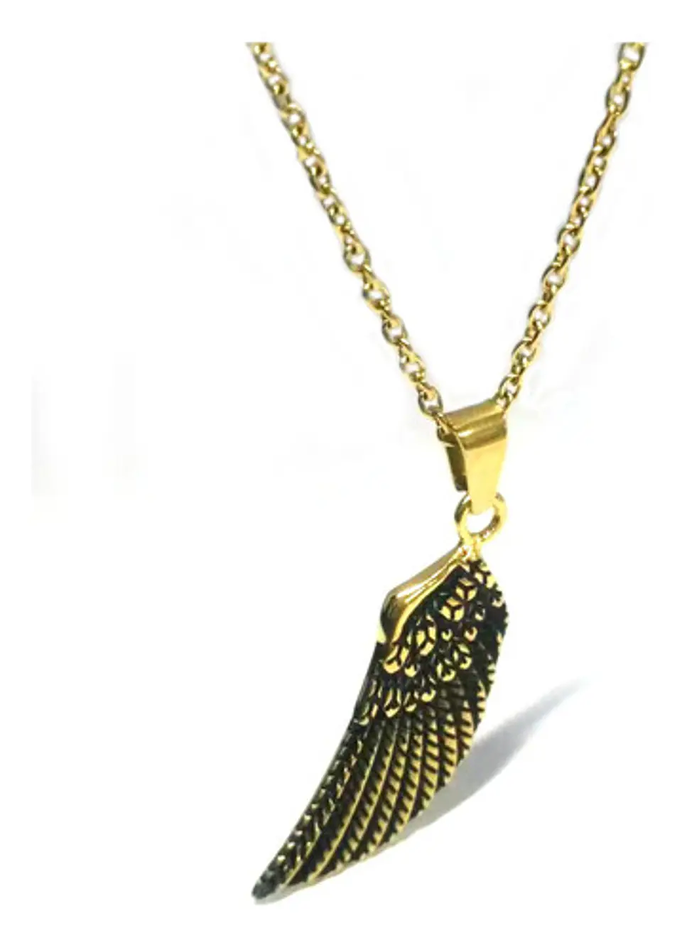 Collar De Alas De Angel Retro Acero Inoxidable Unisex 1