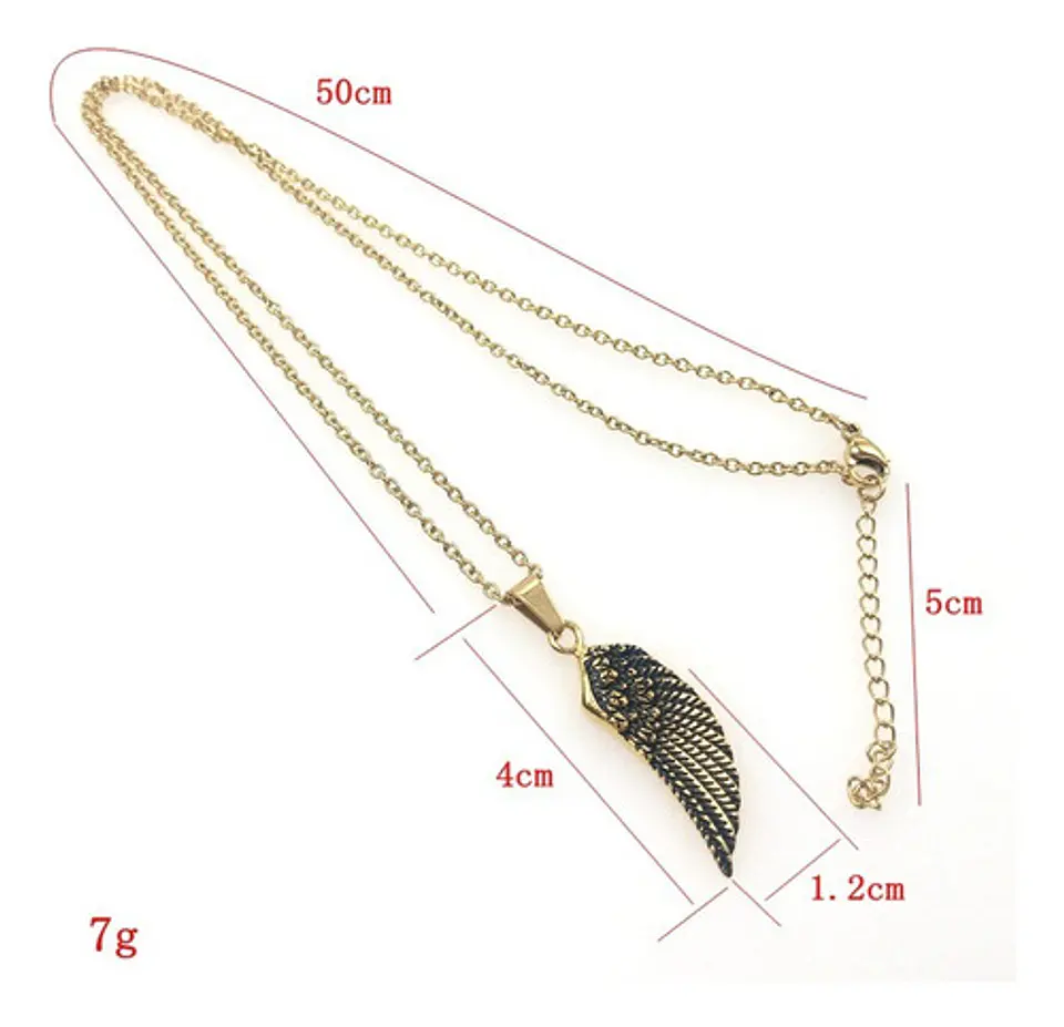 Collar De Alas De Angel Retro Acero Inoxidable Unisex 3