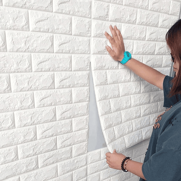 Papel pintado autoadhesivo Ladrillo blanco para pared
