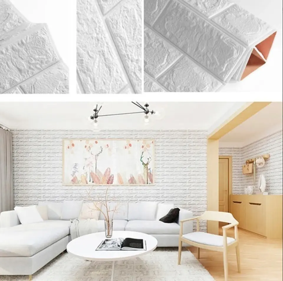 Pack X10 Lamina Papel Mural Autoadhesivo 3d Ladrillo 6