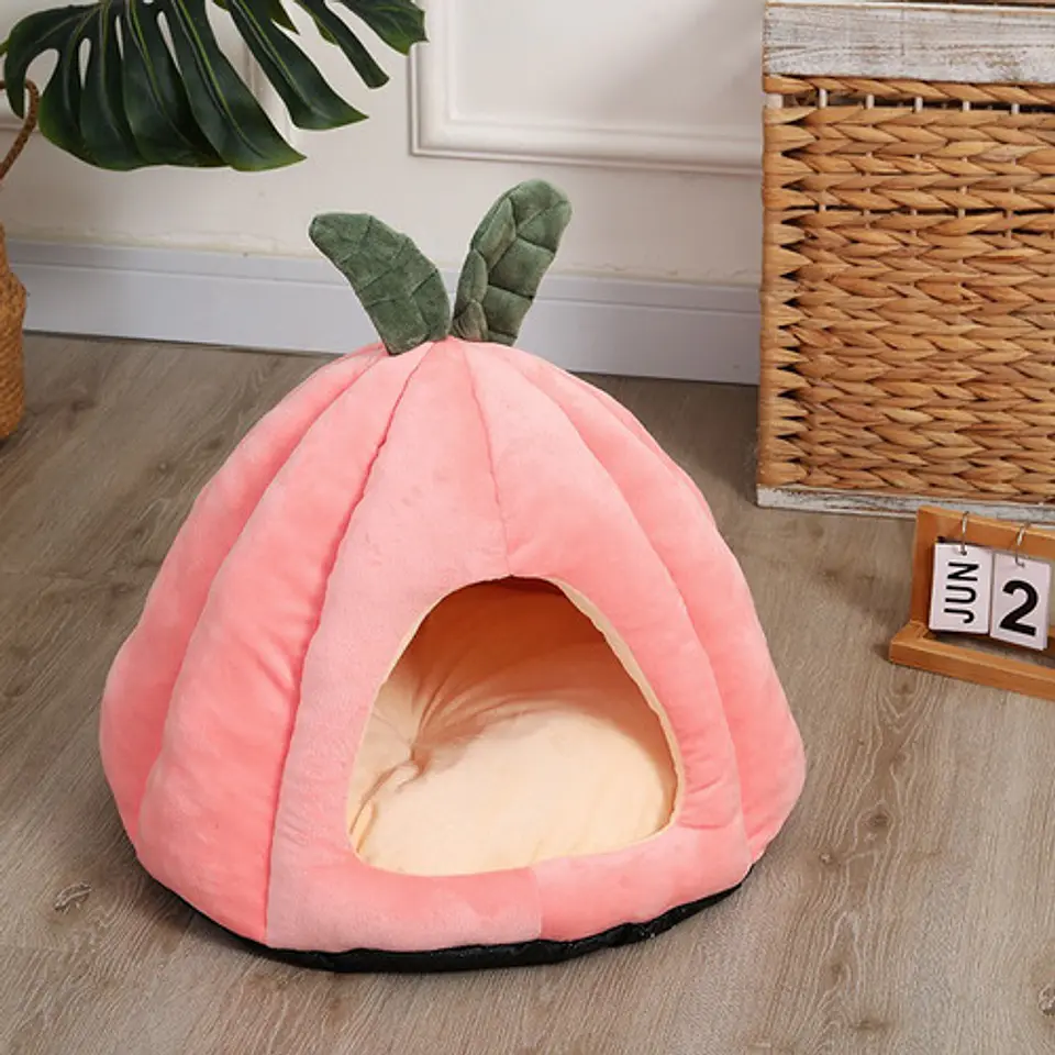 Casa Nido Perros Y Gatos Calabaza Melon Plegable Talla L 4