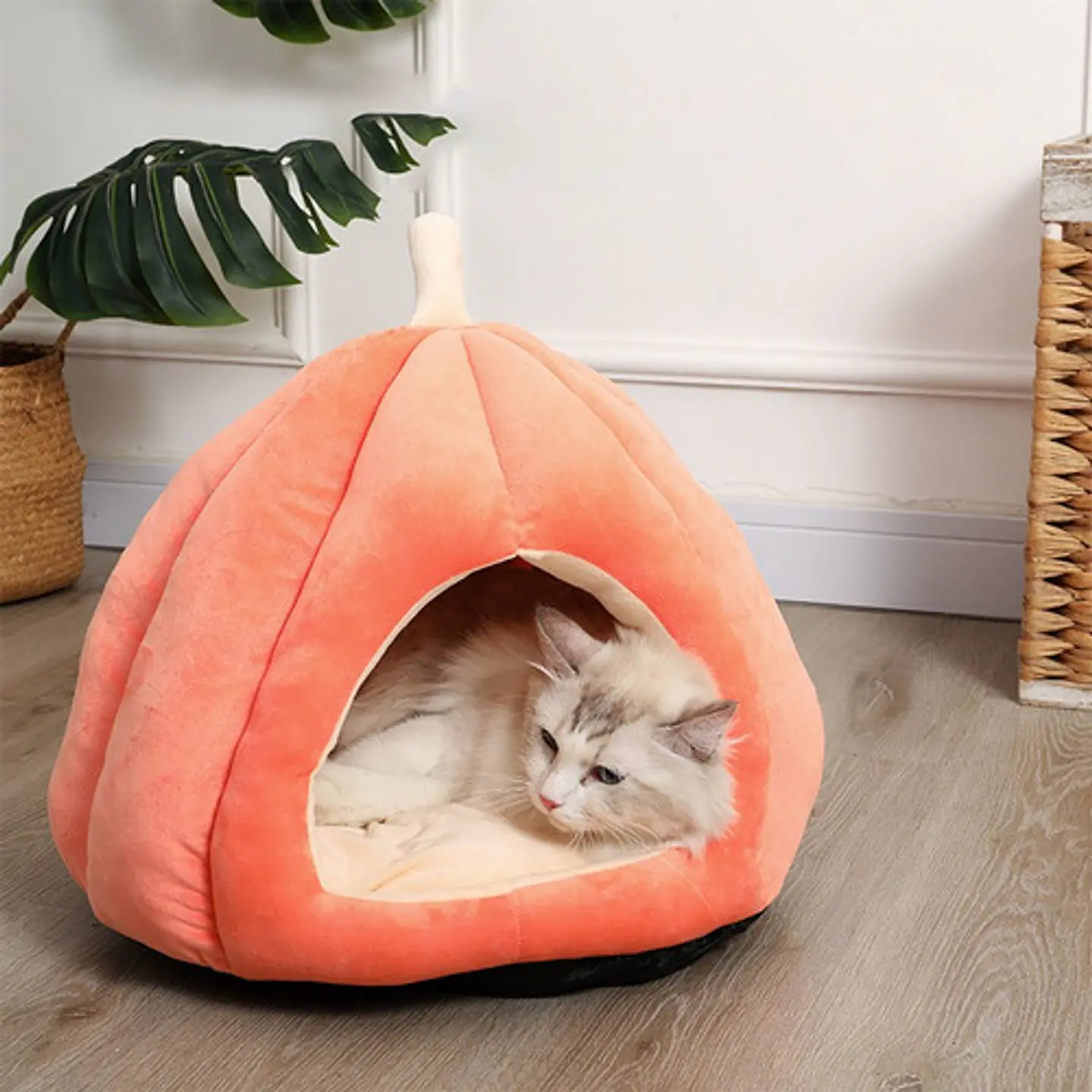 Casa Nido Perros Y Gatos Calabaza Melon Plegable Talla L 7