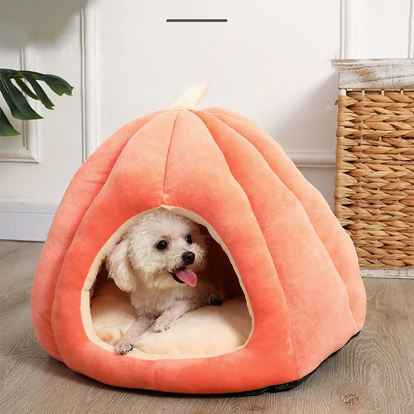 Casa Nido Perros Y Gatos Calabaza Melon Plegable Talla L 9