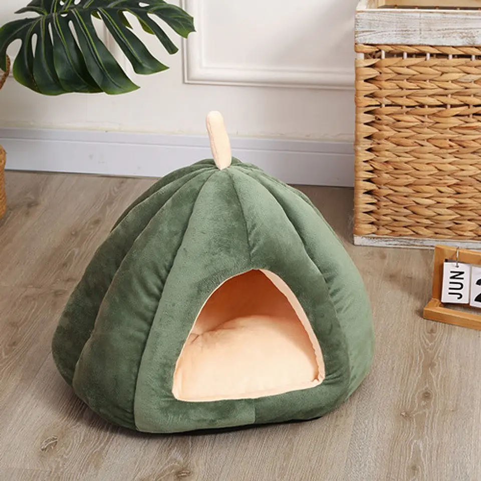 Casa Nido Perros Y Gatos Calabaza Melon Plegable Talla L 11