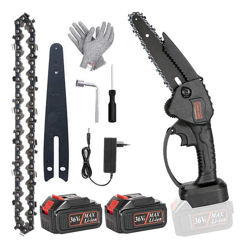 Motosierra Eléctrica Recargable Portátil 36v + Accesorios (Bat. Litio)