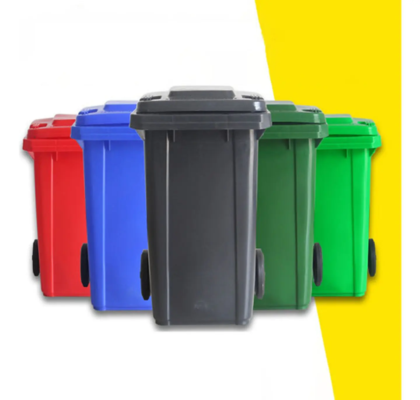 Contenedor Cubo Basurero Grande Con Tapa Y Ruedas 120l 2
