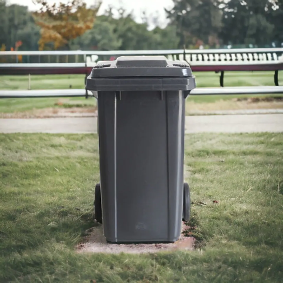 Contenedor Cubo Basurero Grande Con Tapa Y Ruedas 120l 3
