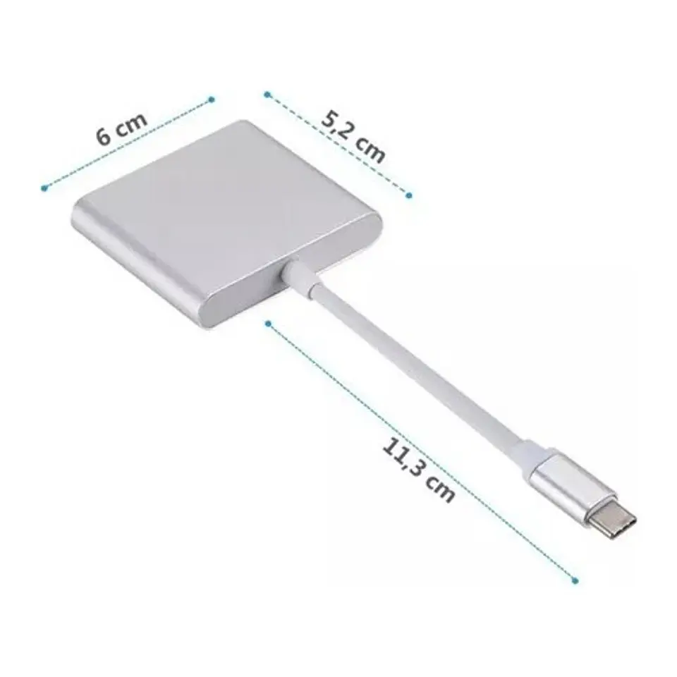 Adaptador Multipuerto 3 En 1 Usb Tipo C 3.0 A Hdmi 4k   5