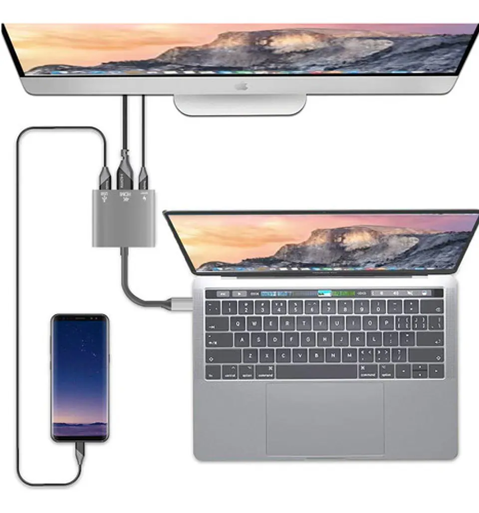 Adaptador Multipuerto 3 En 1 Usb Tipo C 3.0 A Hdmi 4k   6