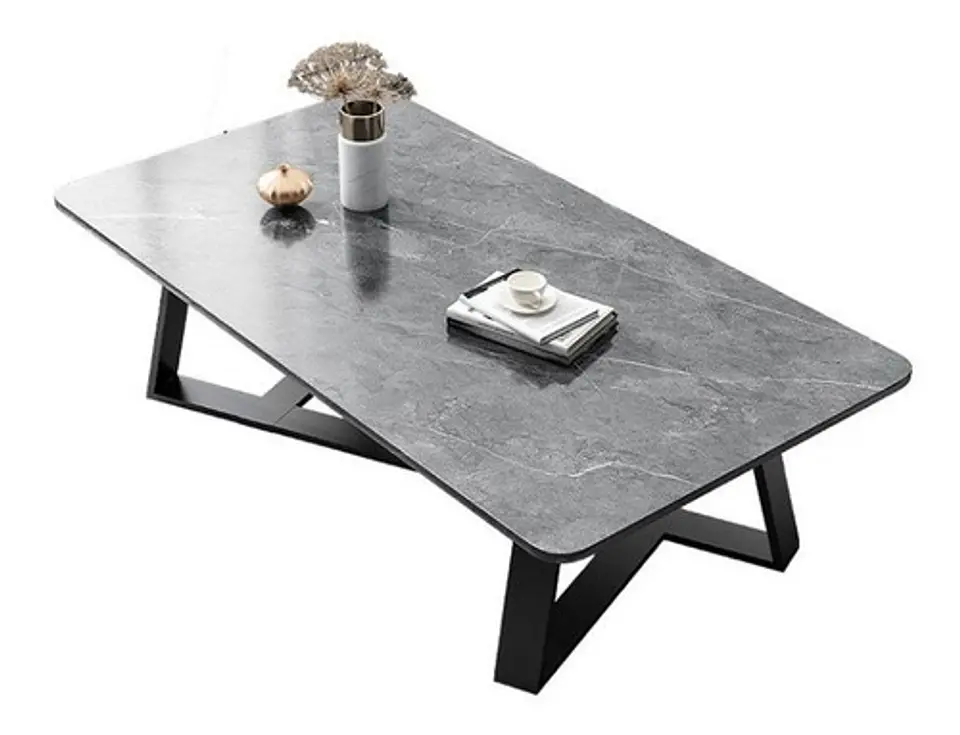Mesa De Centro Mármol Sala De Estar Hogar Moderna 120x60cm 1