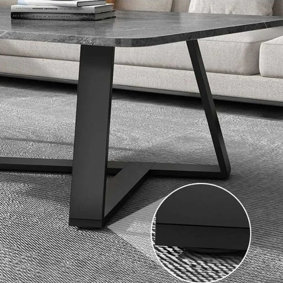 Mesa De Centro Mármol Sala De Estar Hogar Moderna 120x60cm 3