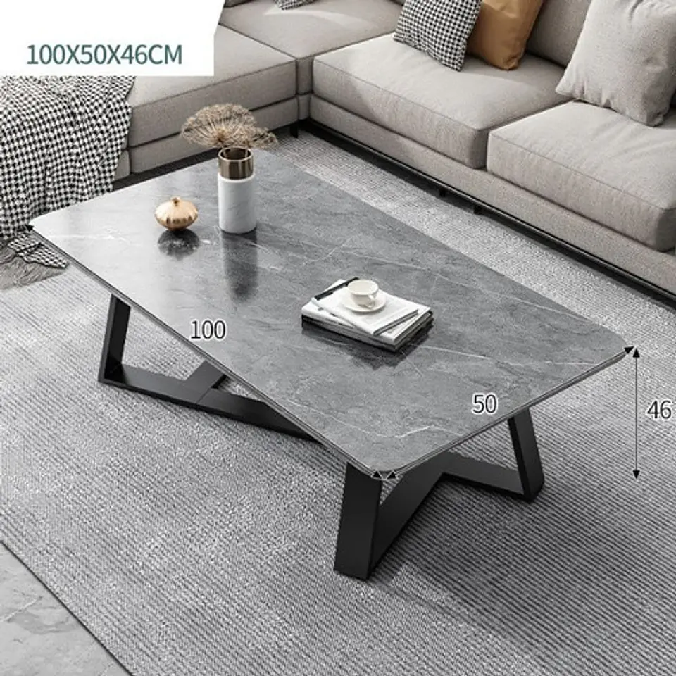 Mesa De Centro Mármol Sala De Estar Hogar Moderna 120x60cm 4