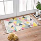 Alfombra Minimalista Estampada Boho Tejida A Mano Con Borlas - Miniatura 6