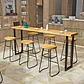 Pack 2 Sillas De Bar Metálica 75 Cm Asiento Madera  - Miniatura 5