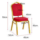 Pack 4 Silla Tapizada Eventos Fiestas Conferencias Comedor 12