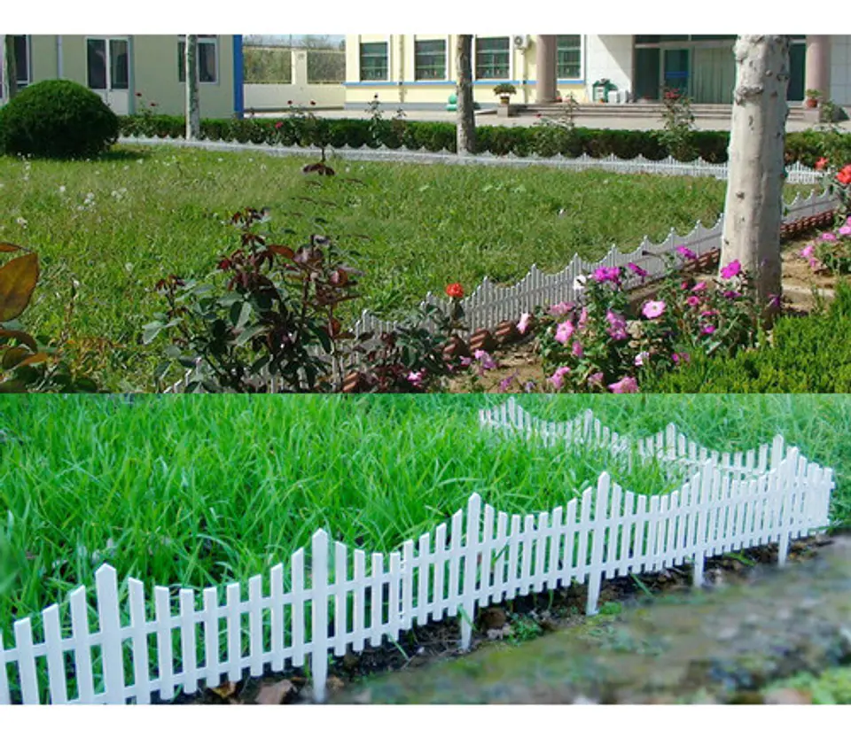 Valla De Jardín Con Borde Blanco Pack 4 Resistente 80x53cm 4