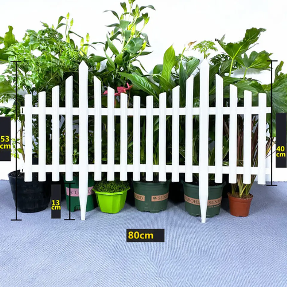 Valla De Jardín Con Borde Blanco Pack 4 Resistente 80x53cm 6