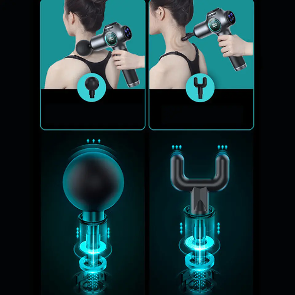 Pistola Masajeador Muscular Masaje Eléctrico Digital 6