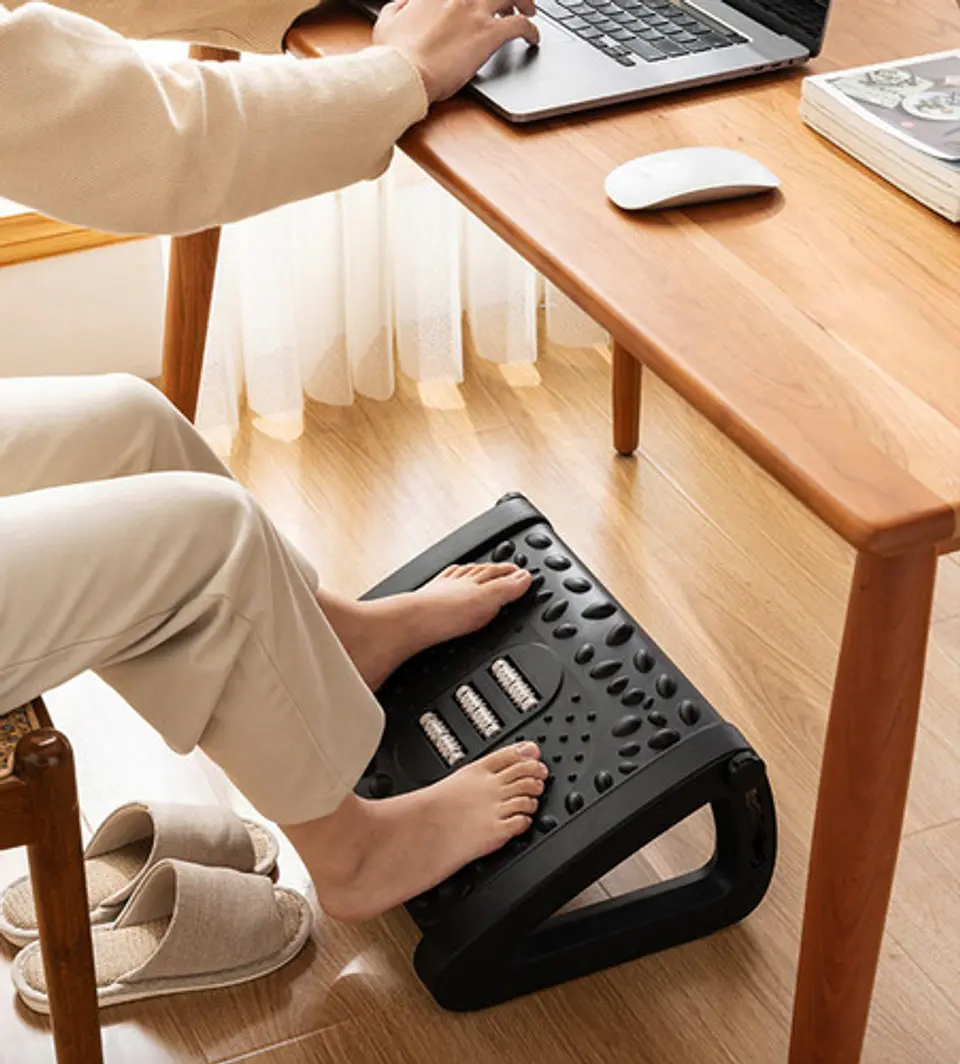 Reposapiés Rodillos De Masaje Pedal Ajustable Ergonomico 13