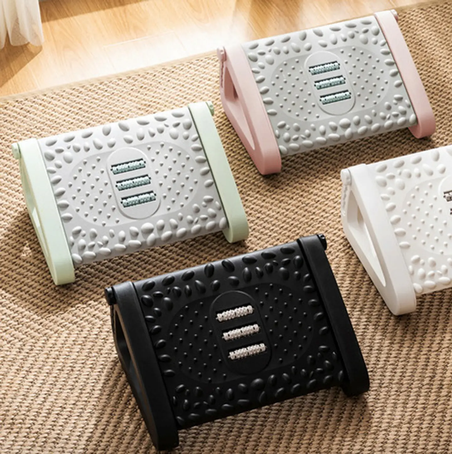 Reposapiés Rodillos De Masaje Pedal Ajustable Ergonomico 14