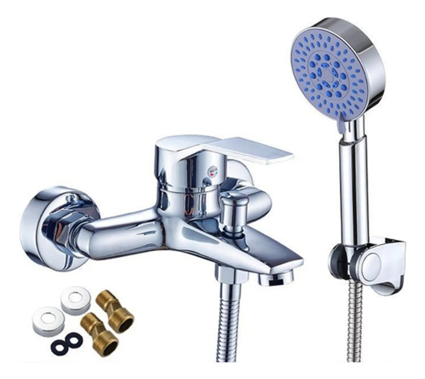 Kit Mezclador Monomando Grifo Y Ducha Para Baño 1